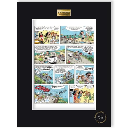 Poster Gaston Lagaffe tandem électrique Franquin Akimoff 30x40