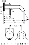 hansgrohe Tecturis S - Rubinetto lavabo a incasso per montaggio a parete, Miscelatore lavabo risparmio idrico (EcoSmart) con bocca di erogazione 16,5 cm, nero opaco, 73350670 - 6