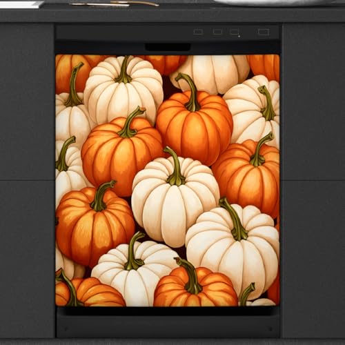 Cubierta magnética para lavavajillas otoñal de calabazas para renovar tu cocina, 53x66 cm