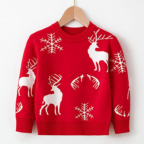 Meninas Colete Camisola de Desenhos Animados de Natal Veado Floco de Neve Camisola de Malha Quente M