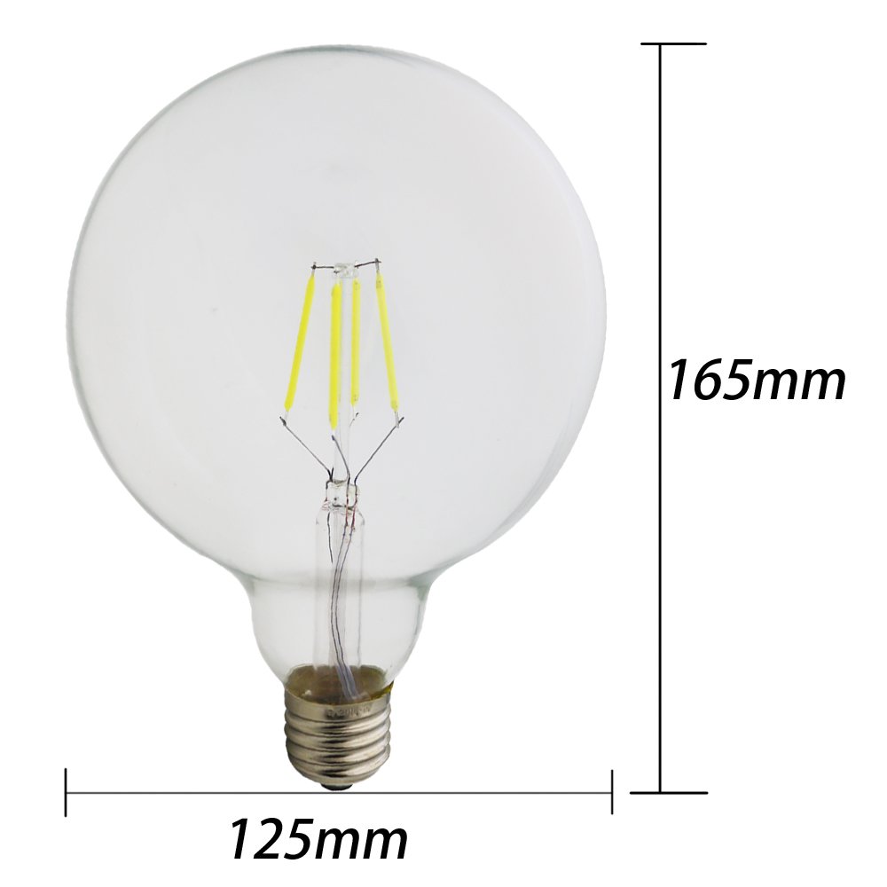 LED bulbos del filamento E27, bulbos del oscurecimiento 4W, iguales a 40W bombillas incandescentes, 400 lm, luz Blanco frío, 6500K, bulbos del LED, zócalo estándar E27 (20 piezas)