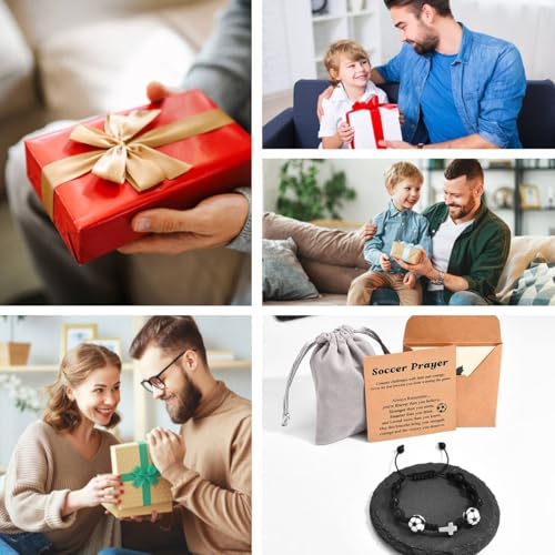 Image of Leyung Football Baseball Basketball Soccer Volleyball Cross Bracelet, Gifts for Teens Boys Girls on Easter Christmas Birthday Graduation Valentines Day