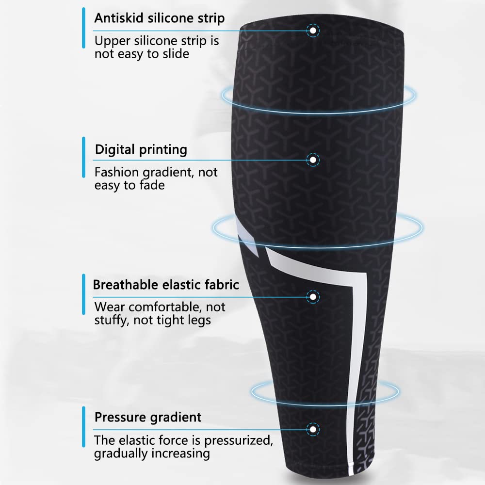 Jambières de compression for mollets for hommes, for la course à pied, la randonnée, le cyclisme, protection haute, élastiques, for le sport,Protections pour les jambes(Green,XL)