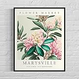 Marysville Washington Flower Market Art Print Marysville Flower Wall Art Coast Rhododendron Botanical Pastel Artwork Unframed 571