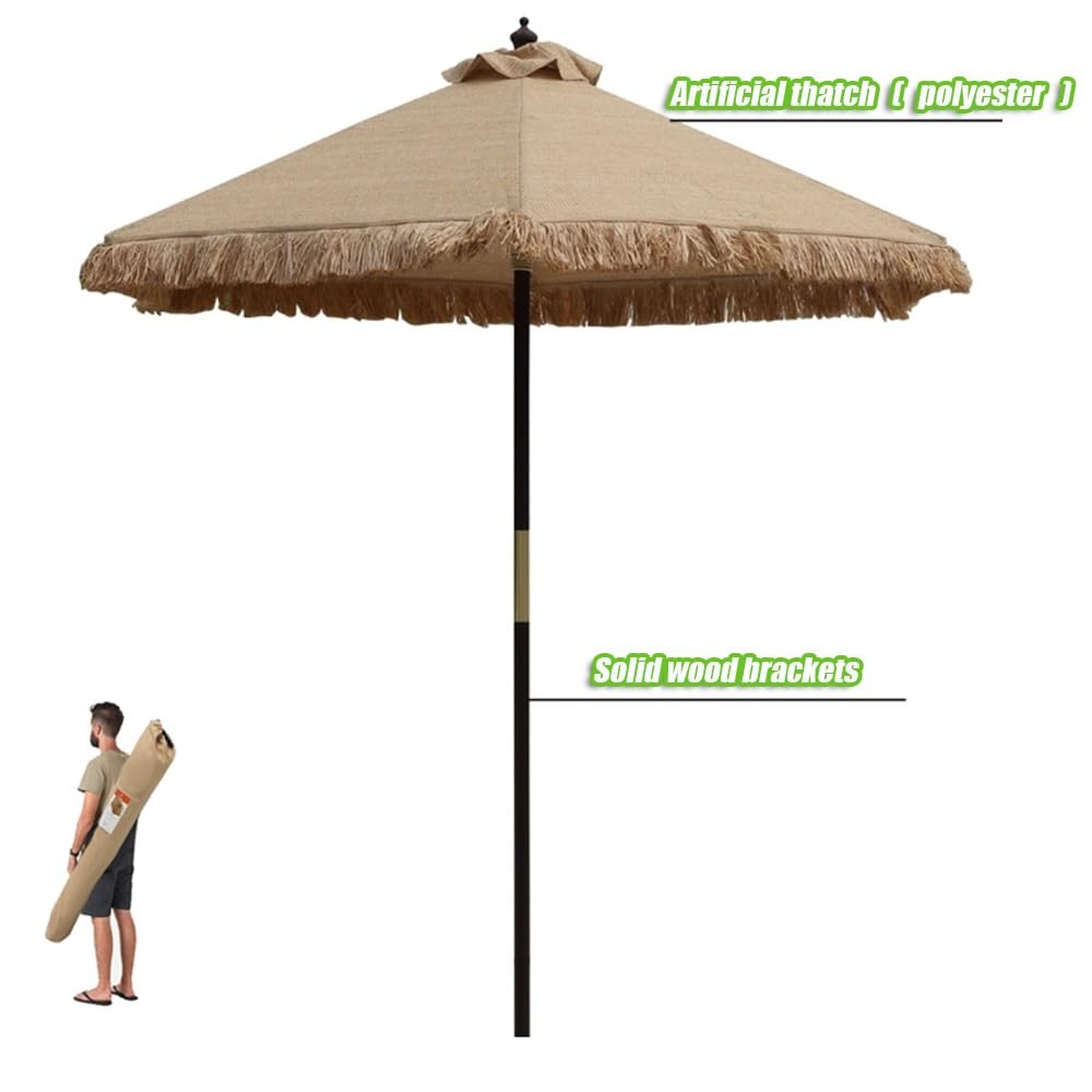 Sombrilla Jardín Hawaiana Retro Sombrilla De Mercado Con Flecos