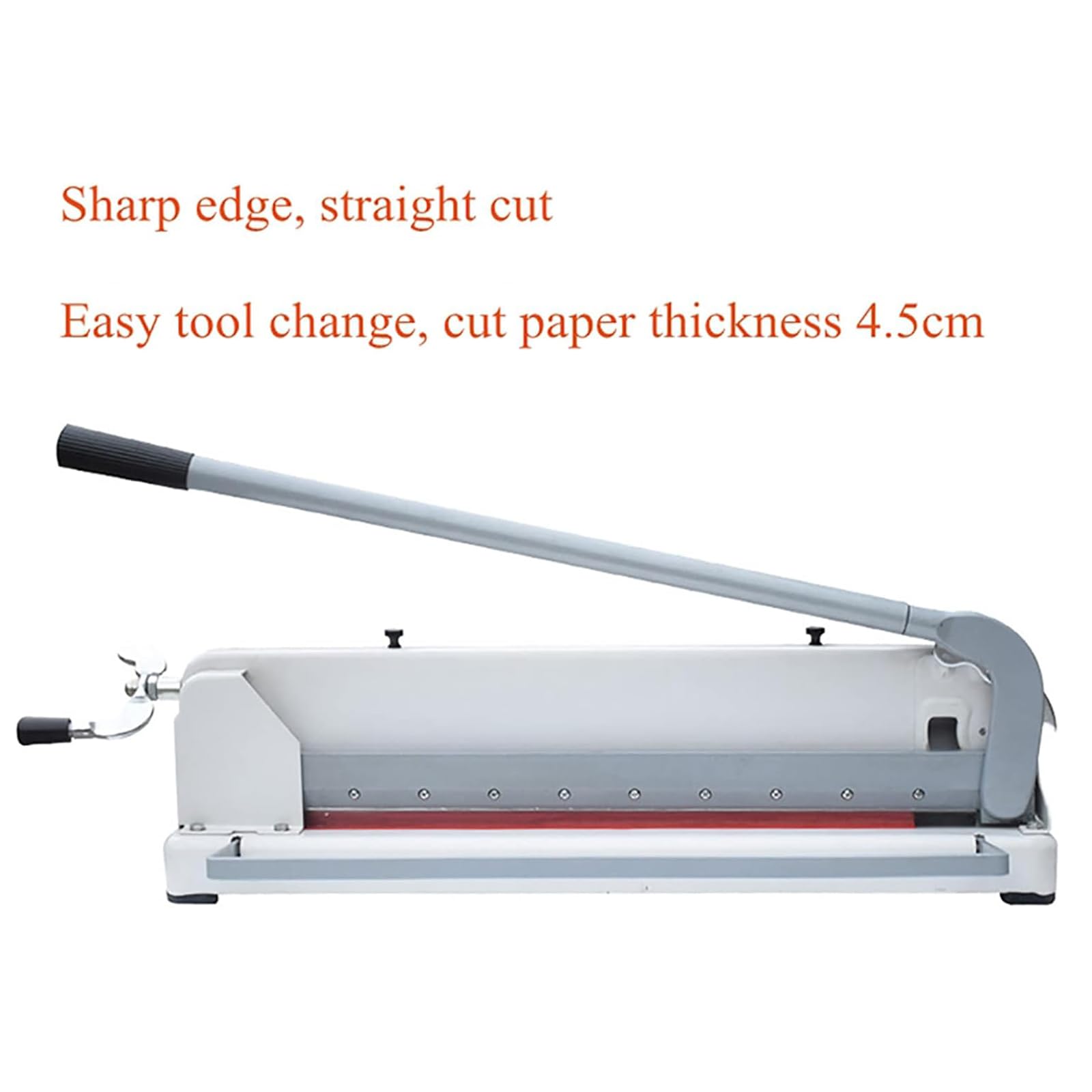 Taglierina professionale a ghigliottina, taglierina A3 con blocco di sicurezza, griglie guida di taglio, lunghezza di taglio 43 cm, base in metallo resistente, capacità di 360 fogli per scuola e