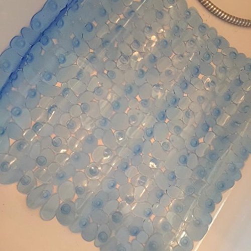 FRANDIS 195130 Non-Slip Shower Mat, PVC, 52 x 52 cm, Blue, 195131