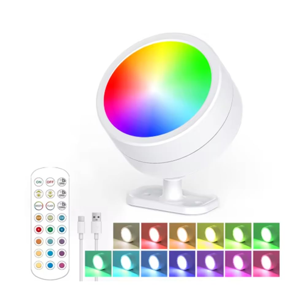 IJSDNVJNDX RGB LED Wall Lamp with Remote Control 360° Rotation Magnetic Design Decor for Bedroom Living Room Hallway Room Lighting B