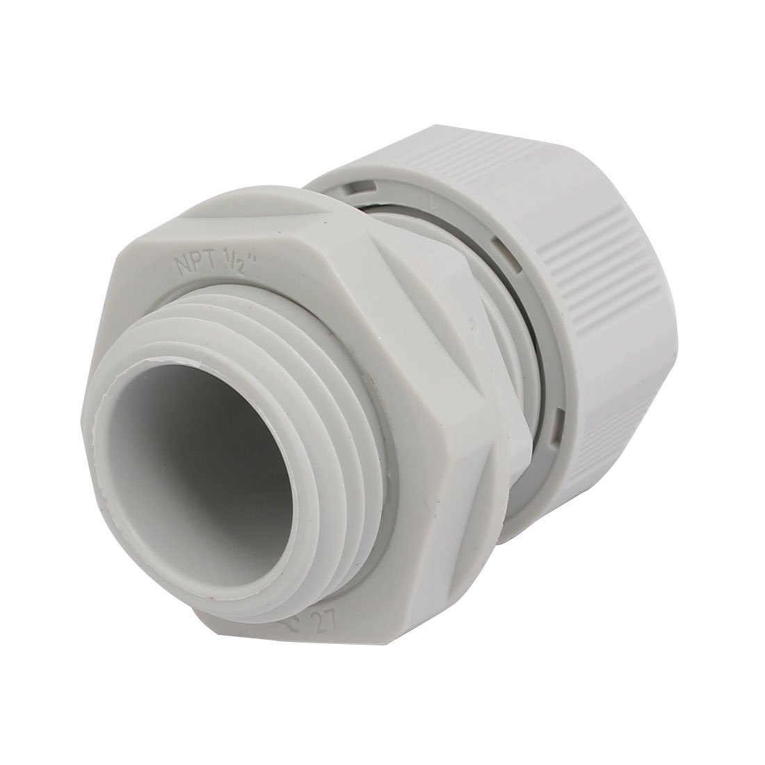 Aexit NPT1/2 6mm-12mm Transmission Dia Wire Locknut Cable Gland Connector Fastener Gray