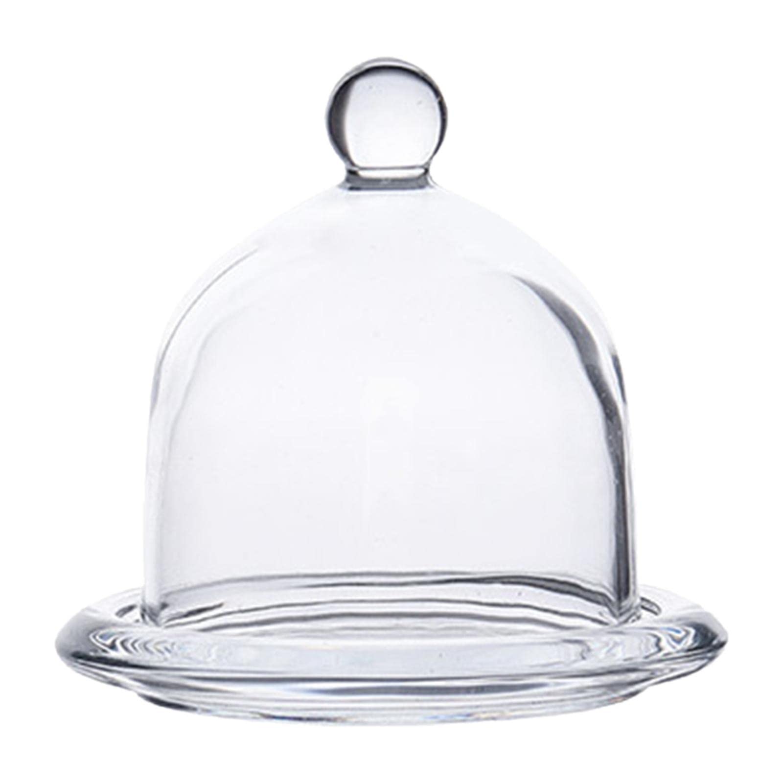 UJEAVETTE Transparent Glass Dessert Serving Tray with Dome Lid Wedding Cake Pedestal Size S-image-8
