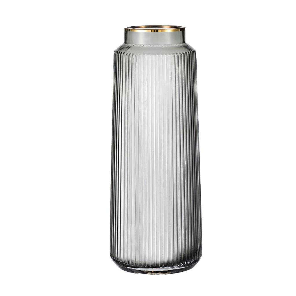 Vase floral fumé gris transparent pour sublimer une table basse sans l'encombrer