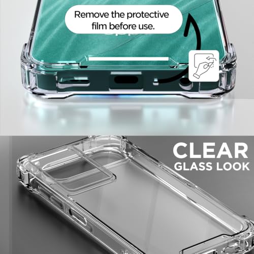 Image of Outlouders Back Cover for Oppo A79 5G Clear Transparent PC + TPU Bumper Case with Raised Edges for Shockproof Protection (Transparent)