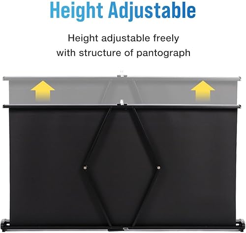 Miniatura 4 de Japard Pantalla de proyector portátil móvil de 50 pulgadas, pantalla de proyector 169, soporte de trípode retráctil para cine en casa, sala de