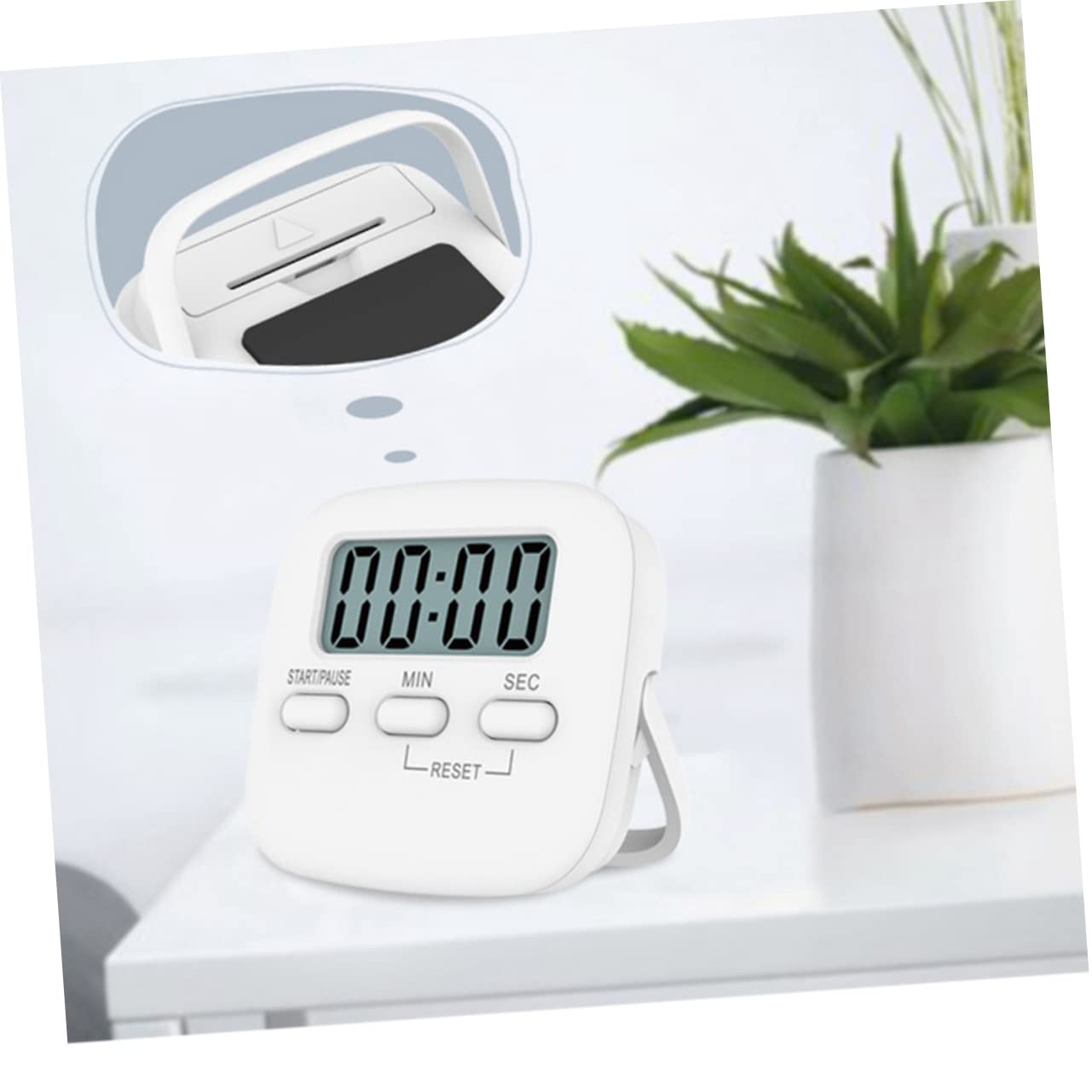 6 Pz Orologio Timer Da Cucina Digitale Timer Da Tavolo Orologi Digitali Tappetini Per Lavello Da Cucina Orologio Digitale Timer Digitali Sveglia Orologio Per Ufficio Bianca Amosfun