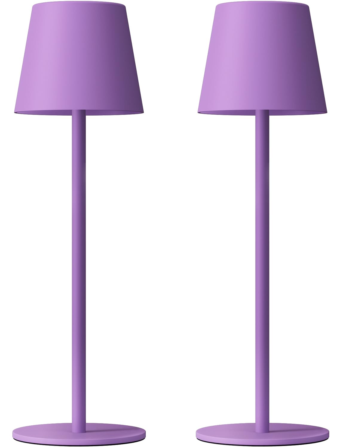 Kakanuo Cordless Table Lamp Rechargeable Purple - KK 2 Pack 5000mAH Battery Operated Lamp for Counter, 3 Color Stepless Dimming Wireless Lamp for Dining Kitchen, Outdoor Patio, Touch Control