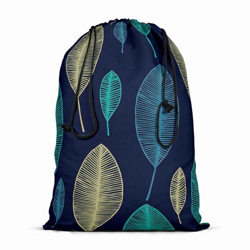 Image of ArtzFolio Linear Leaves | Reusable Sack Bag | Bag for Gym, Storage, Vegetable & Travel