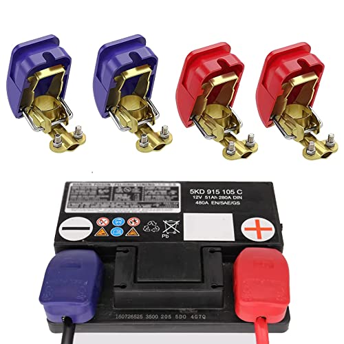 Libération Rapide 12V/24V Cosse Batterie Bornes de Batterie Connecteurs de Batterie Connecteurs de borne de la batterie pour voiture, camion, bateau - rouge et bleu Cover