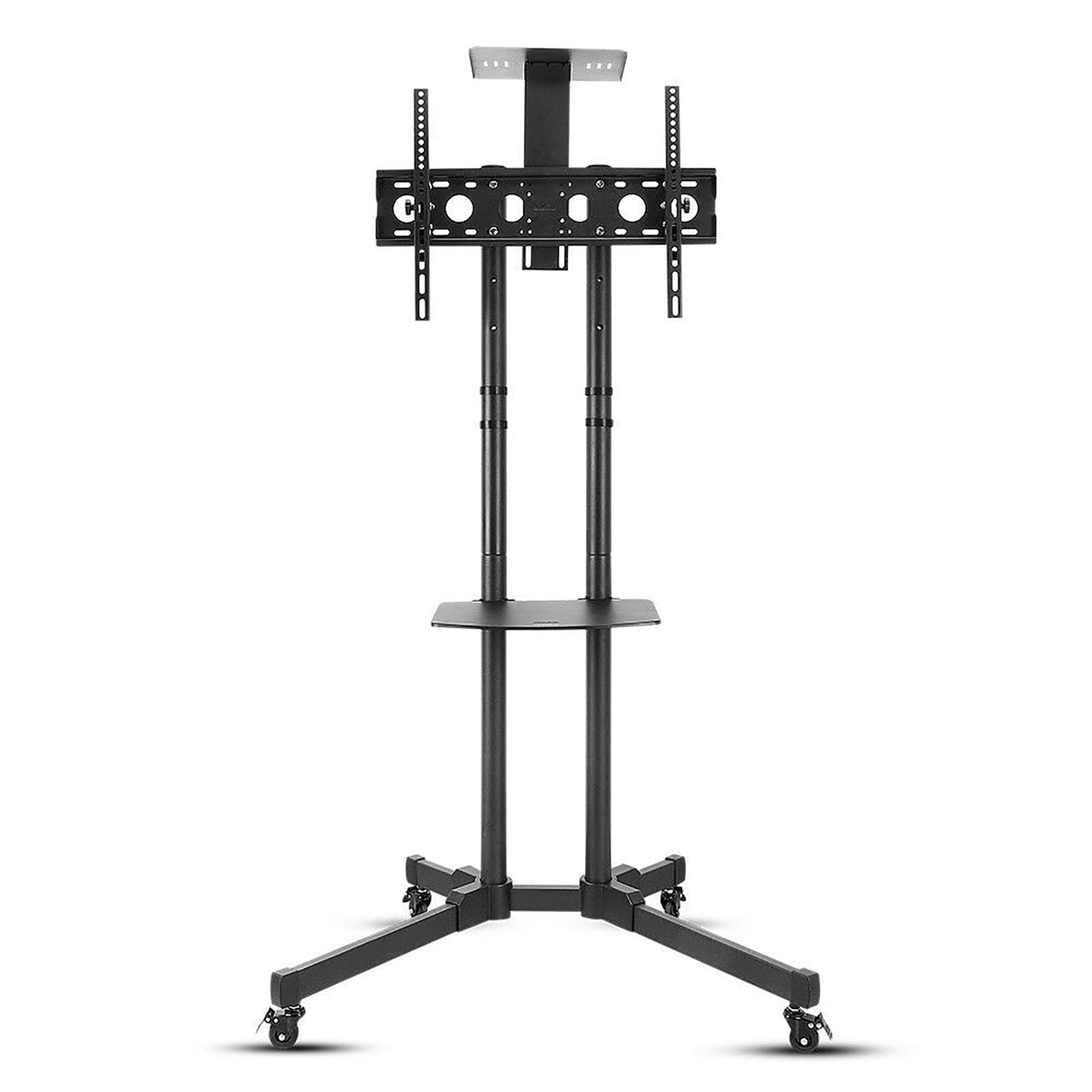Techzere Adjustable Height Movable Metal TV Trolley/Stand/Mount with Wheels for 32”-75” TVs