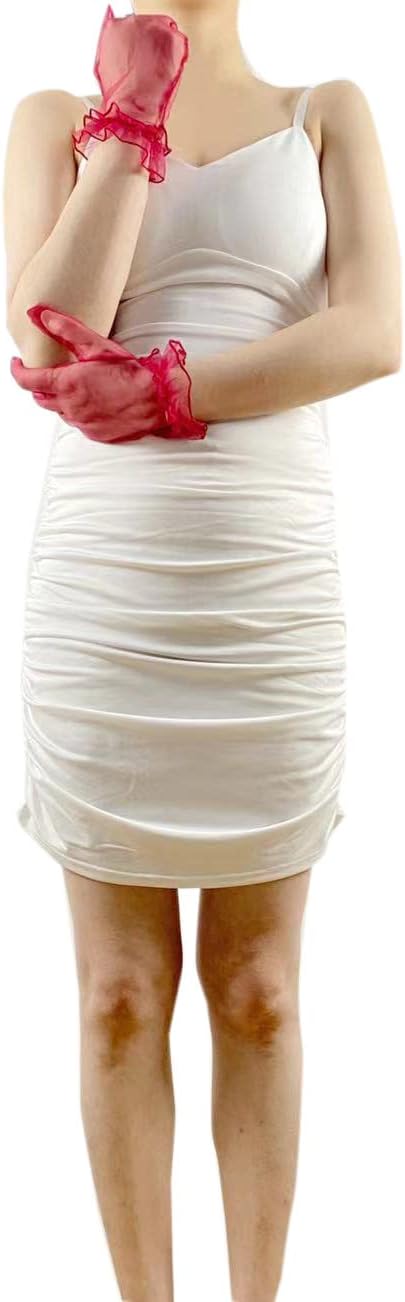 Women's Tulle Tea Party Gloves Prom Evening Party Accessories Short Bridal Wedding Gloves - Image 4