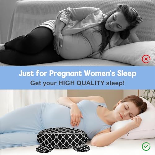 Image of Pregnancy Pillow for Sleeping,Maternity Pillow with Cooling,Maternity Support for Back and Hip Relief,Soft and Comfortable Wedge Pregnancy Pillows Side Sleeping Support for Belly with Removable Cover