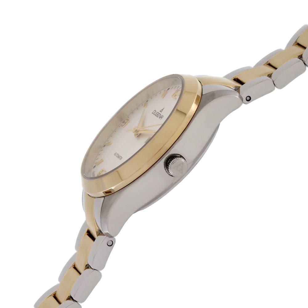 Dugena Damen Automatik Armbanduhr, Saphirglas, Edelstahlarmband, Tresor Woman Automatik, Silber/Gold, 4460914