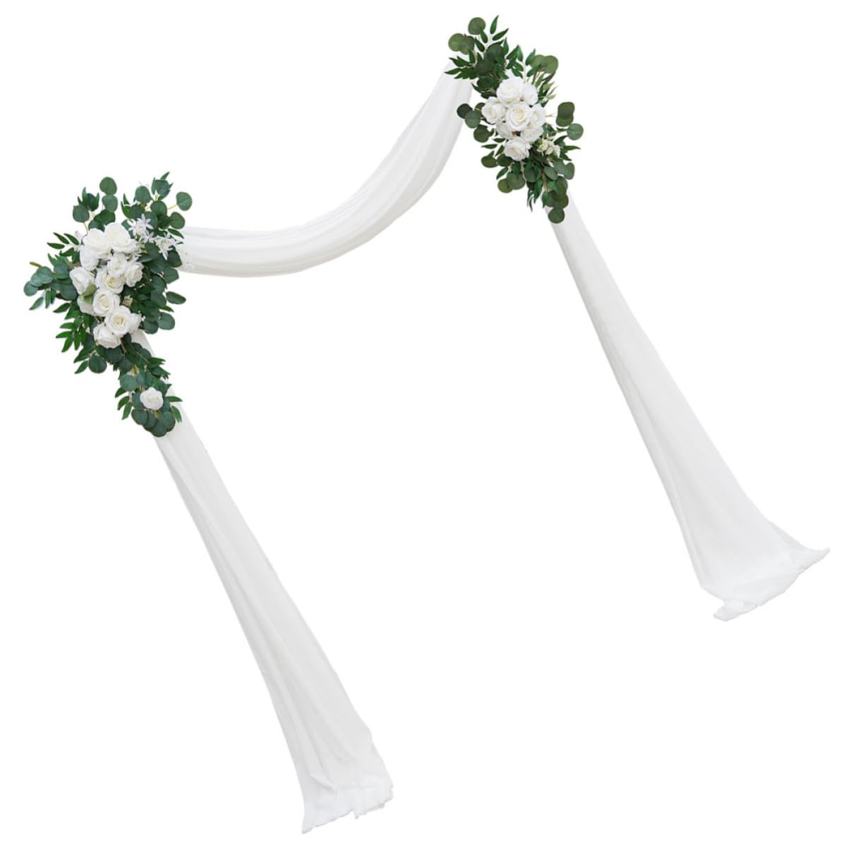 Elegante Künstliche Hochzeitsbogen Flower Decoration aus Seidigen Blumen und Gazestoff 1 Satz Pflegeleicht und Langlebig für Indoor und Outdoor Hochzeitsdekoration