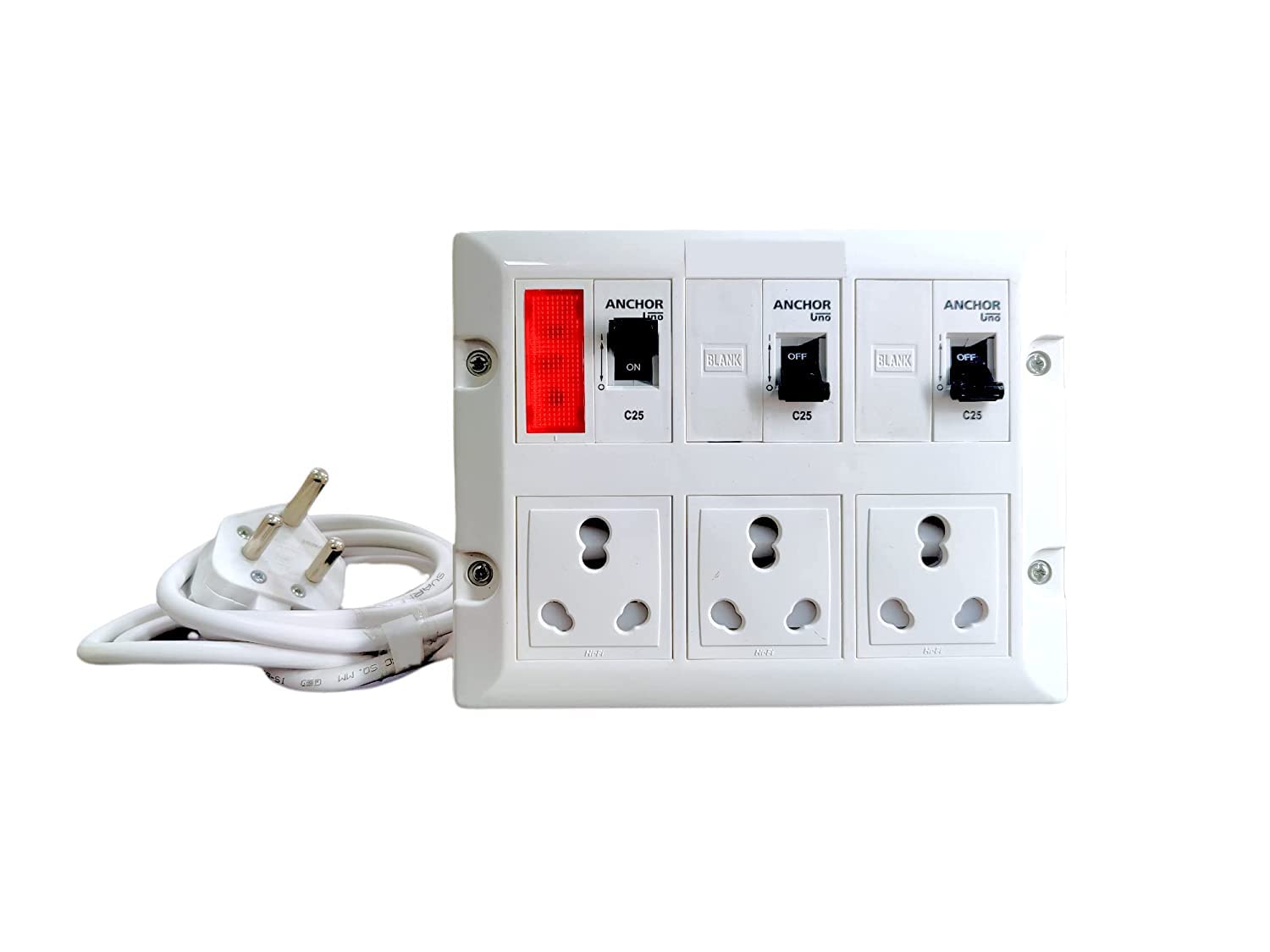 Pmw - Extension Board Multi Outlet 4000W 16A / 20A with Heavy Duty Long Wire Cord 2 Meter Cable 3 way Socket & individual Mcb with Safety Shutter for Small and Heavy appliances (2.5mm)-image-44