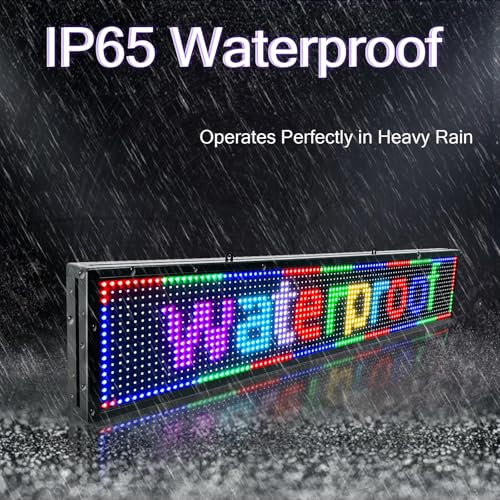 Image of P10 Programmable Scrolling Led Sign Outdoor Signs For Businesse Custom Message Board Digita Display Advertising Screen Bar Word Light Wifi Control High Brightness Neon Sign 39 inchX8 inch