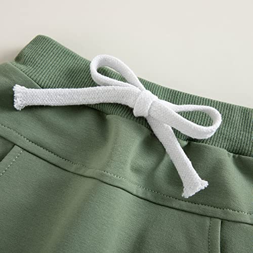 Thilsidee Toddler Baby Boy Girl Solid Color Cotton Pants Elastic Waist Casual Trousers Spring Summer Fall Winter Pants (J-Green,2-3T) #TOP3