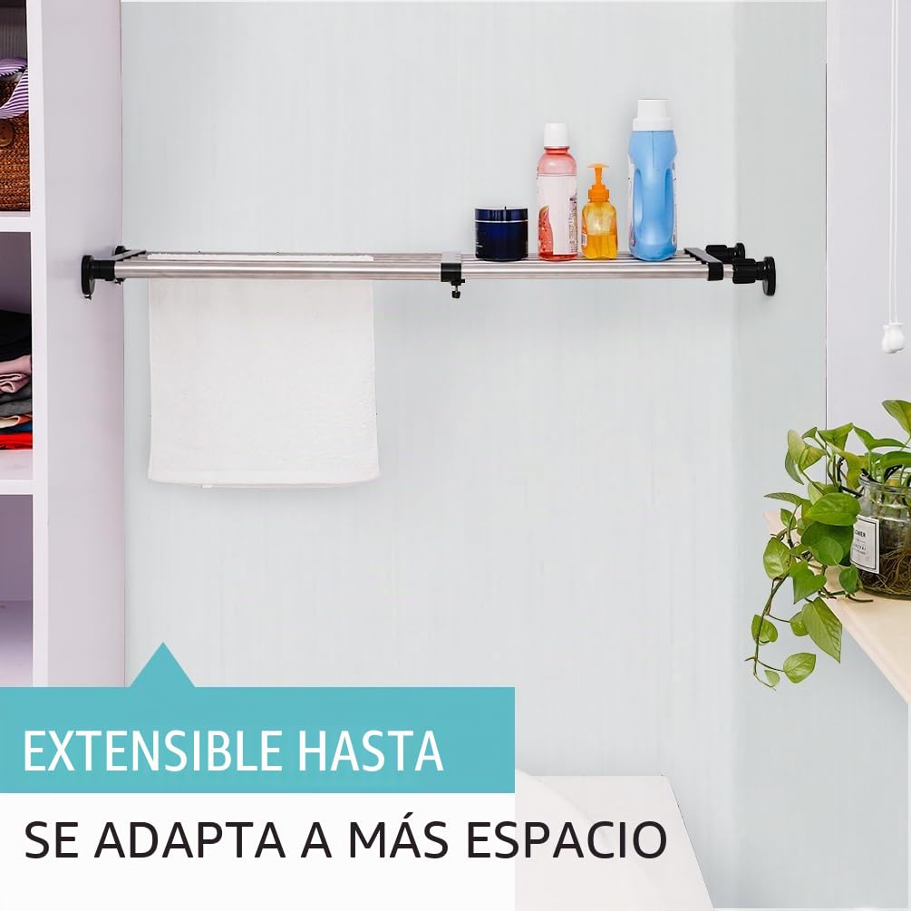 Hershii Estante extensible de metal ajustable para armario, estante de almacenamiento de metal, organizador de gabinete, divisor de bricolaje, negro, 23.6-39.5 pulgadas