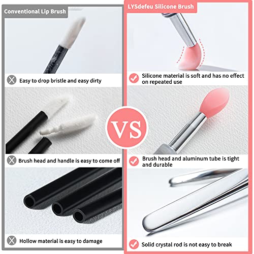 Lip Brush With Cover, Silicone Lip Brush For Lipstick Lip Scrub Brush, 8Pcs Lip Mask Applicator Retractable Silicone Makeup Brush Tool For Lip Gloss Lip Mask Eyeshadow And Lip Cream #TOP3