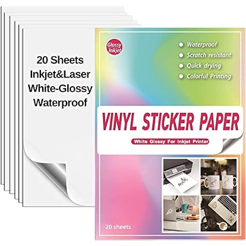 SKYIOL A4 Glossy Vinyl Sticker Paper Cover