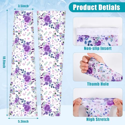 Image of Bebila Gardening Sleeves for Women Farm UV Sun Protection Anti-Scratch Cooling Sleeves with Thumb Hole Arms Cover Outdoors