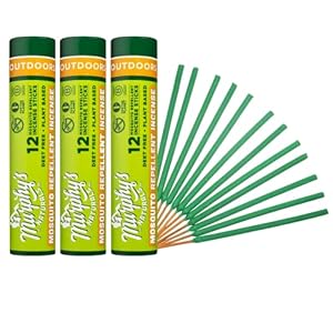 Murphy’s Naturals Mosquito Repellent Incense Sticks | DEET Free with Plant Based Essential Oils | 2.5 Hour Protection | 12 Sticks per Carton | 3 Pack