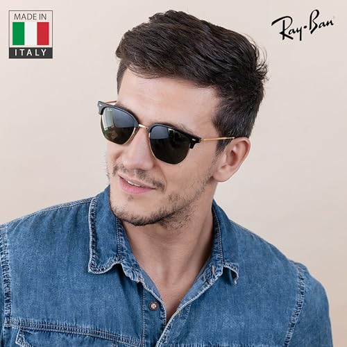 Image of Ray-Ban RB4416 NEW CLUBMASTER Square-Round Shaped Sunglasses for Men & Women with Official RAYBAN Eyewear Kit