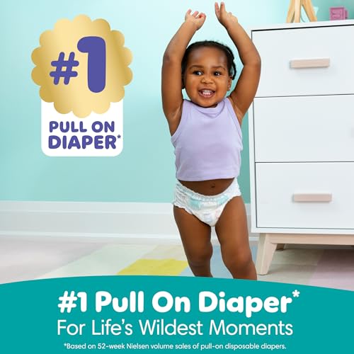 pampers diapers - cruisers 360 - size 5 128 count babyproof up to 100 leakproof pull-on diaper