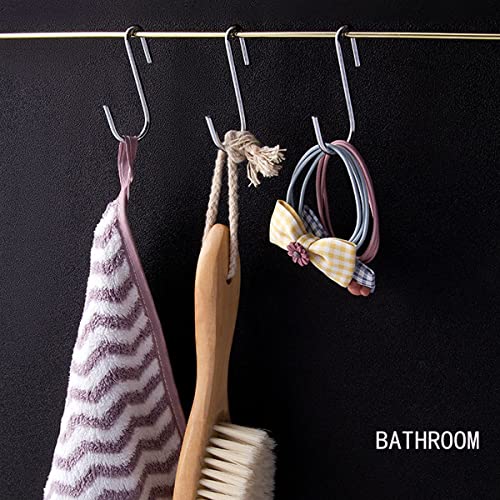 Aecllcea 30 Pack Heavy Duty S Hooks For Hanging Kitchen Utensils, Jeans, Plants, Pots And Pans，Professional S Shaped Hooks For Closet, Wire Shelving, Garage, Garden，Camping #TOP5