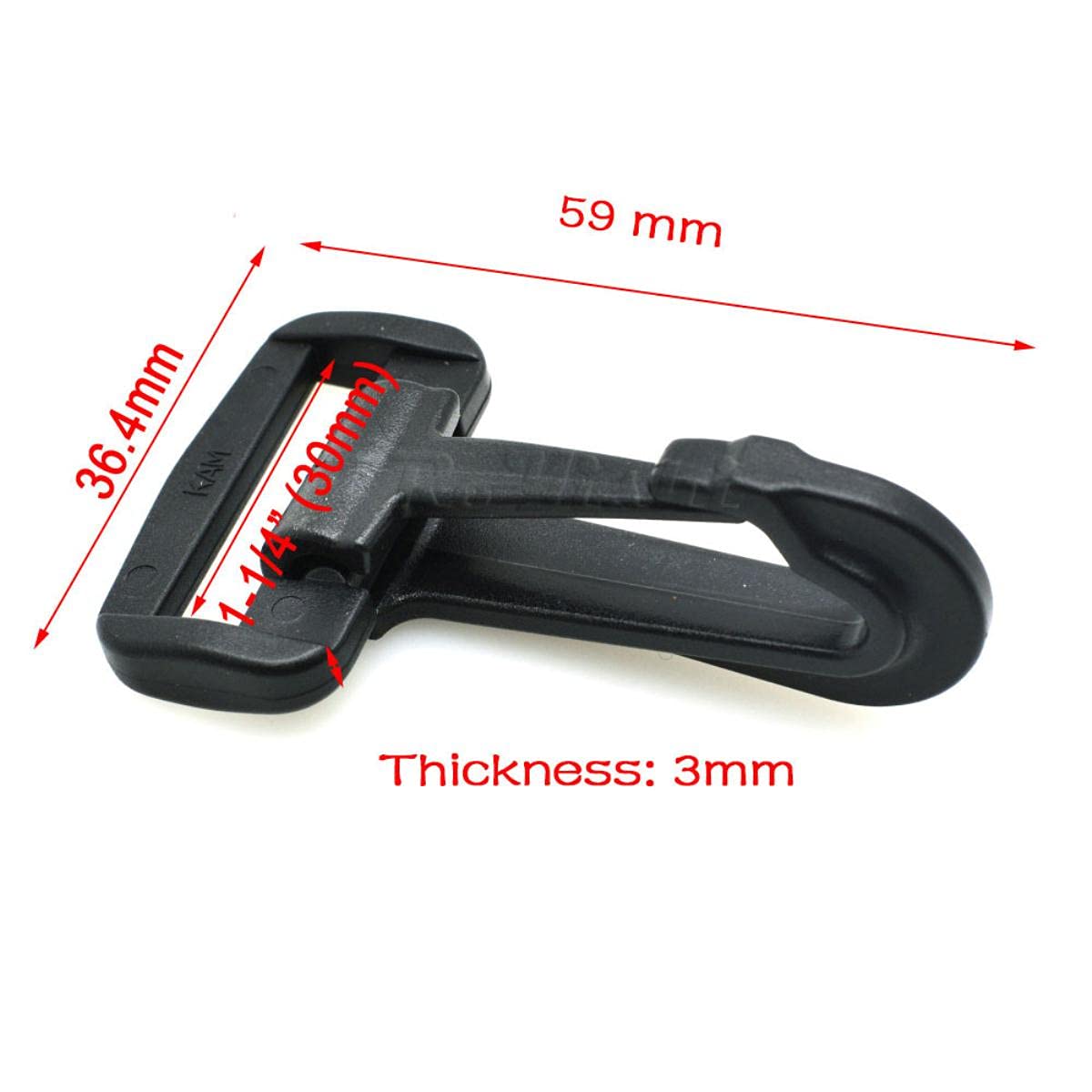 Mosquetones de plástico estilo basculante para mochila correa correas 20mm 25mm 30mm 38mm 50mm