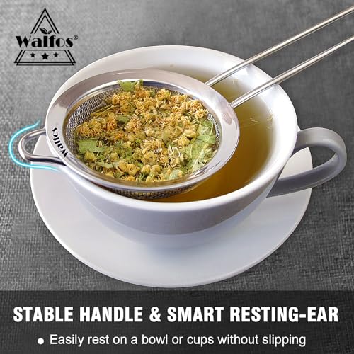 Walfos Small Fine Mesh Tea Strainer, Mini Stainless Steel Sieve With Handle thumb #2