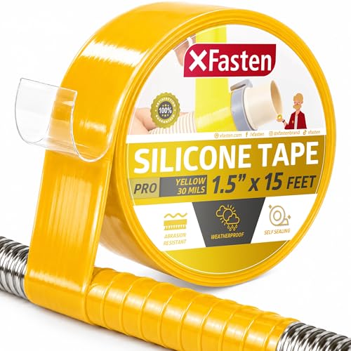 Ruban silicone jaune XFasten 3,8cm bande auto-fusionnante anti-fuite
