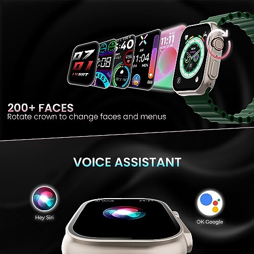 Image of Kratos SW16 Ultra Smartwatch with 1.85 inch Full Touch Display, Bluetooth Calling, Voice Assistant, IP67, 200+ Watch Faces, Multi Sports Modes, Rotating Crown, Metallic Body, Wireless Charging Smart Watch