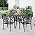 DWVO 5 Piece Outdoor Furniture Cast Aluminum Patio Dining Sets, All-Weather Patio Bistro Sets with 4 Chairs, 35 Inches Round Table with Umbrella Hole, Adjustable Feet for Balcony Backyard Deck Garden