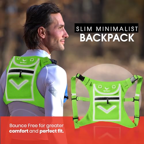 Running Mini Backpack Vest for Men & Women - Hi-viz gear, Holds Valuables, any Phone - Ideal for Fitness, Walking, Cycling!4