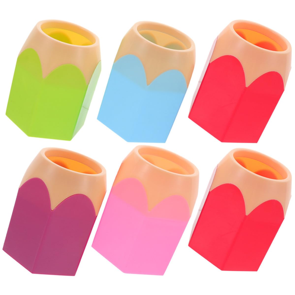 Baluue 6 Pièces Pots à Crayons Abs Coloré, Porte-crayon de Bureau