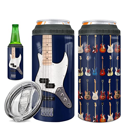 De Cuerdas, Book Wowcugi - Vaso para guitarra eléctrica, 4 en 1, regalo de guitarrista, acero inoxidable, aislado, tazas de café de 16 onzas, para hombres, mujeres, amantes de...