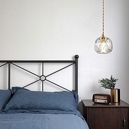 Lámpara colgante de latón con cristal LED y cable ajustable para hogar 3