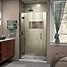 DreamLine Unidoor-X 39-39 1/2 in. W x 72 in. H Frameless Hinged Shower Door in Satin Black, D1270672-09