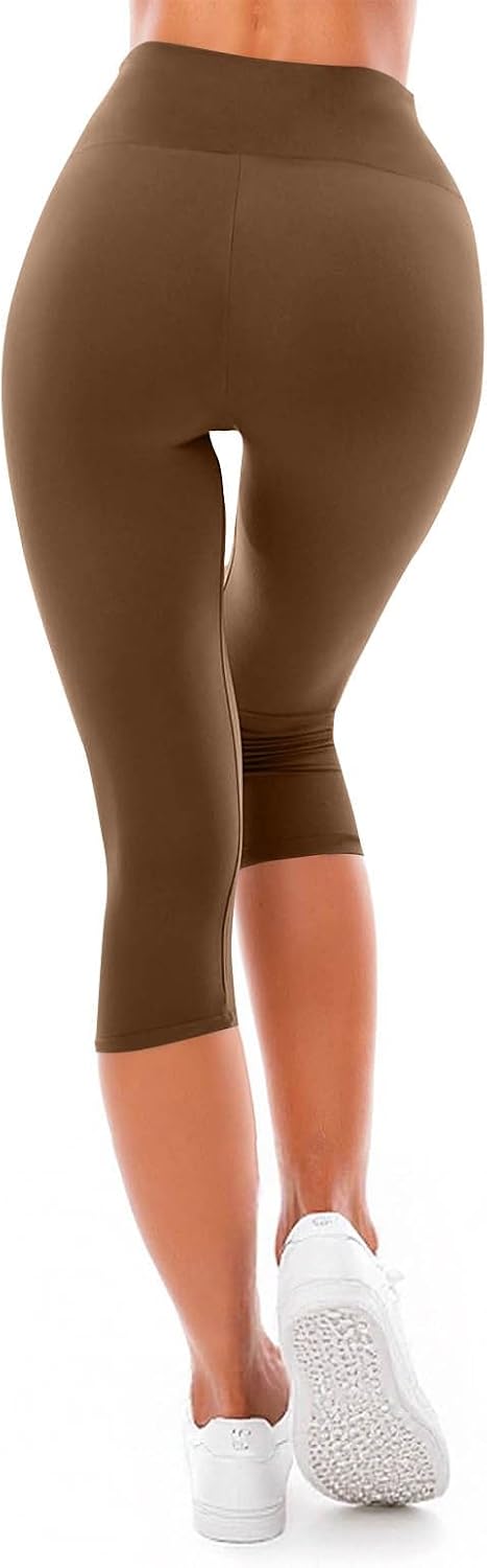 High Waisted Leggings for Women Full Length Capri Buttery Soft Yoga Pants for Workout Athletic Gym Tights Trousers