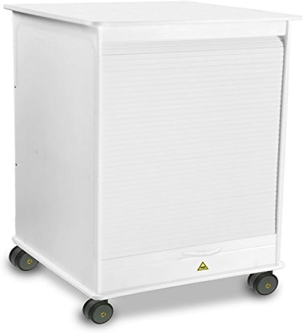 TrippNT 50732 High Density Polyethylene/PVC MRI Maui Lab Island 2' Cart, 3" Casters, 24" W x 34" H x 24" D, White