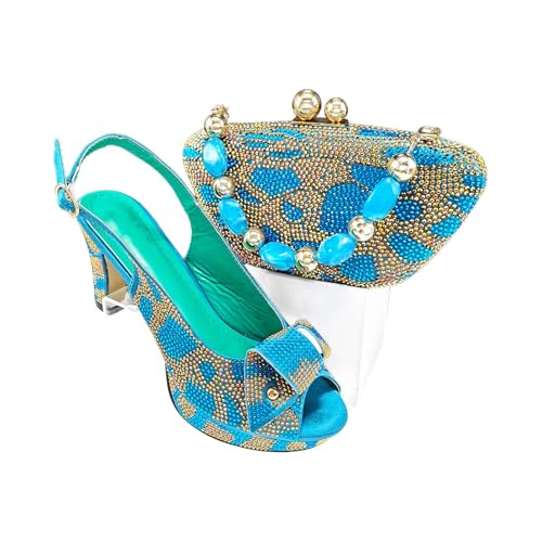 Women Shoes And Bag Set Nigerian Fashion Party Shoes And Bag High Heels Dual Purpose Mini Bag Femmes Sandales